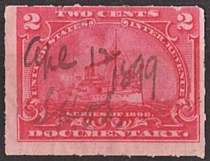 R164 2¢ Documentary Stamp (1898) Used