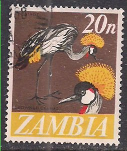 Zambia 1968 QE2 20n Crowned Cranes used SG 136 ( M1359 )