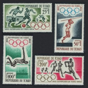 Chad Football Athletics Olympic Games Tokyo 4v 1964 MNH SG#120-123