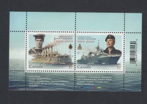 Canada #2384 (2010 Canadian Navy sheet of 2)  VFMNH CV $3.00