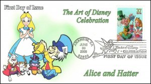 AO-3913–2, 2005, The Art of Disney Celebration, Pictorial Postmark, Alice in Won