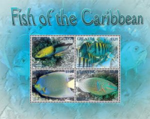 Grenada 2014 - Fish of the Caribbean - Wrasse - Sheet of 4 Stamps Scott 3978 MNH