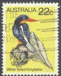 AUSTRALIA  733 USED 1980 BIRDS-WHITE-TAILED KINGFISHER