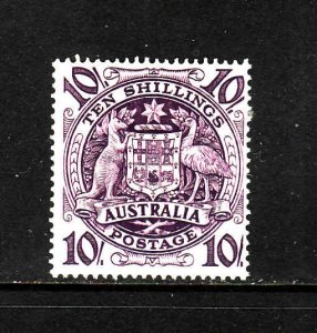 Australia-Scott#219-Unused hinged 10sh red vio Arms of Au