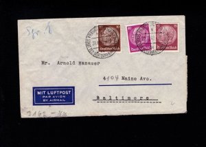 GERMANY JUDAICA Frankfurt Sara 1940 Censor H/S Label Cover 1D