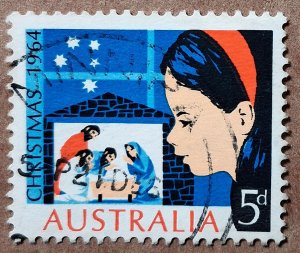 Australia #384 5d Girl Looking at Nativity Scene USED (1964)