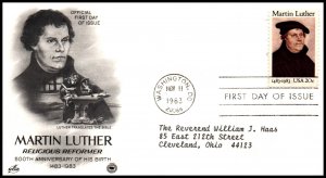 US 2065 Martin Luther PCS Artcraft Variety Typed FDC