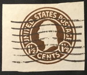 US #U481 Used Cut Square Die 1 George Washington SCV $.20 L3