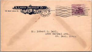 SCHALLSTAMPS UNITED STATES 1933 ADVERTISING COVER ADDR MINN CANC NEW YORK