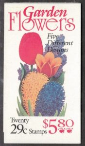 US 1998 $5.80 Garden Flowers Complete Booklet; Scott BK208 (2764a); MNH