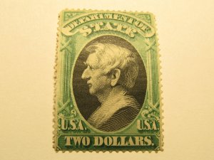 US STAMPS SCOTT #O68, OFFICIAL MINT, Re-Gum over OG, Green & Black 1895,