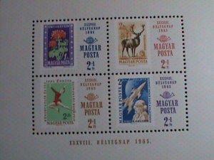 HUNGARY-1965 SC#B257b  STAMP DAY-STAMPS IN ORIGINAL COLORS MNH S/S VERY FINE