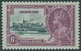 Swaziland SC# 23b / SG# 24b KGV Jubilee Short Extra Staff MH