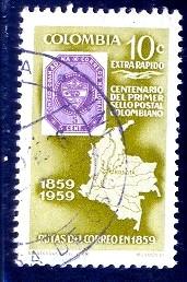 Centenary of Colombian Postage Stamp, Colombia SC#710 used