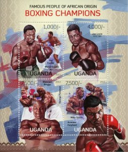 Uganda Boxing Stamps 2013 MNH Muhammad Ali Mike Tyson George Foreman 4v M/S 