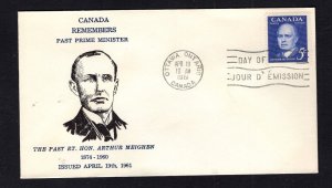 Canada #393  (1961 Meighen issue) unaddressed Grover Litho cachet FDC