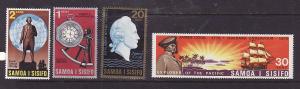 Samoa-Sc#329-32-Unused light hinged set-Ships-Capt. Cook-1970-