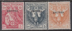 Italy Eritrea Red Cross n.41+42+44 MNH** cat 275$ (42+44 Super centered)