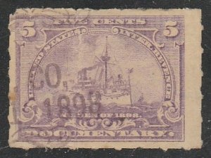 United States      R167    Taxe / Documentary    (O)    1898  / Le $0.05