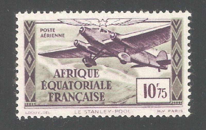 French Equatorial Africa 1937,Air Post 10.75fr,Sc C8,VF MNH**OG (K-8)