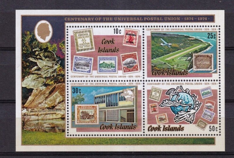 SA27a Cook Islands  1974 100th Anniv of Universal Postal Union, mint minisheet