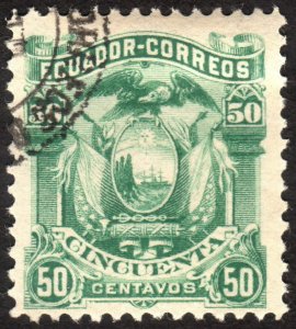 1881, Ecuador 50c, Used, Sc 17