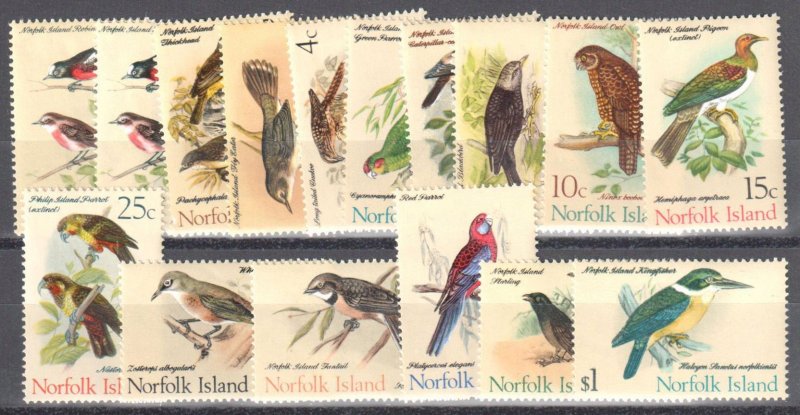 Norfolk Island 1970-71 Scott #126-140 Mint Never Hinged -- BIRD SET