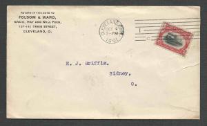 DATE 1901 COVER CLEVELAND OH #295 ON COVER FOLSOM & WARD SELLS HAY GRAIN ETC