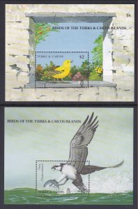 Turks and Caicos 814-815 Birds Souvenir Sheet MNH VF