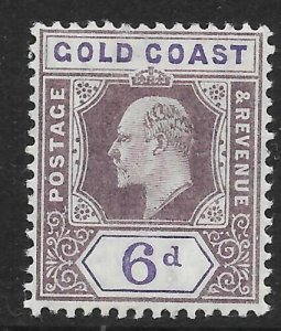 GOLD COAST SG54 1906 6d DULL PURPLE & VIOLET MTD MINT 