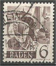 GERMANY, Baden 1948, used 6pf Constance, Scott 5N15