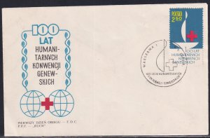 Poland 1963 Sc 1133 Red Cross Centenary Postal Cover CDS Unused