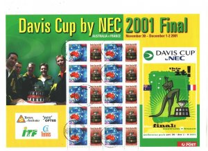 Australia Sc#1831 Used - 2001 Davis Cup - Full sheet of 10