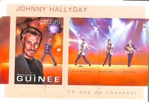 A0583 - GUINEE Guinea - ERROR  MISSPERF  SHEET - 2011  Music JOHNNY HALLYDAY