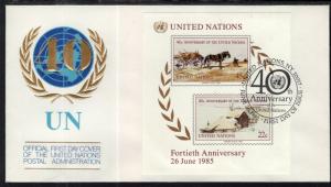 UN New York 449 Anniversary Souvenir Sheet UN Postal Administration U/A FDC