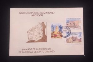 C) 1998. DOMINICAN REPUBLIC. FDC. 500 YEARS OF THE FOUNDATION OF THE CITY