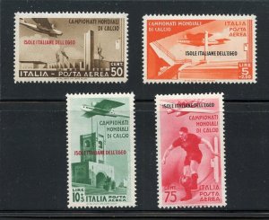 AEGEAN ISLANDS SCOTT #C28/31 SOCCER AIRMAIL SET MINT NEVER HINGED COMPLETE