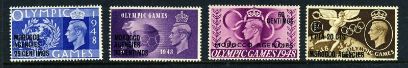 MOROCCO AGENCIES KG VI 1948 SPANISH CURRENCY Olympic Games Set SG 178 - 181 MINT 