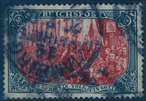 Germany 1900 Reichspost 5M Mi66II PFI Broken C Kaiser CV3000 Photo Cert 95839