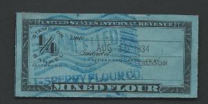 FD6B Aug. 15, 1934 1/4 Barrel  MIXED  FLOUR  label   (USIR)