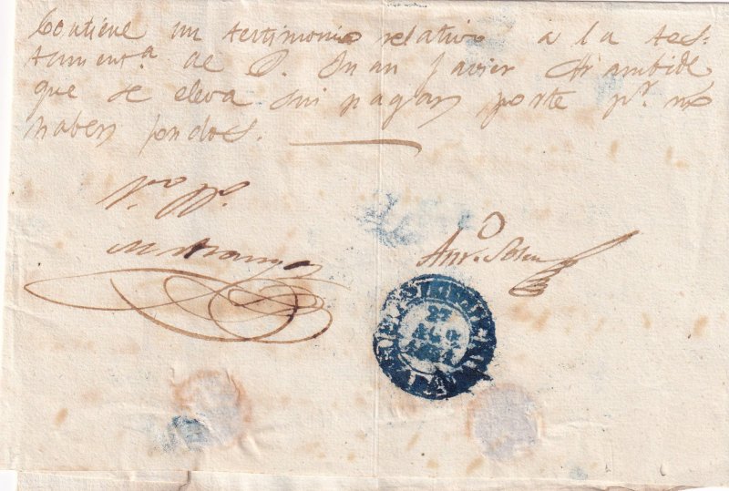 1851 Santiago de Cuba to Principle, Cuba Stampless (62096)