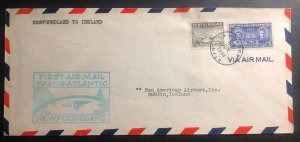 1939 Newfoundland Canada to Dublin Ireland FFC airmail First Flight Cover