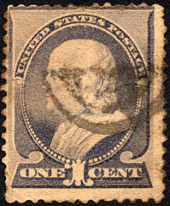 SC#212 1¢ Benjamin Franklin (1887) Used 