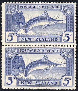 New Zealand SG584b 5d Perf 12.5 M/M Pair Mult Wmk Cat 50 pounds