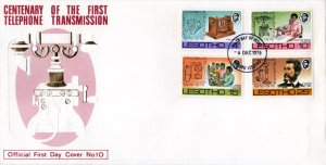 Lesotho - 1976 Telephone Centenary FDC SG 318-321