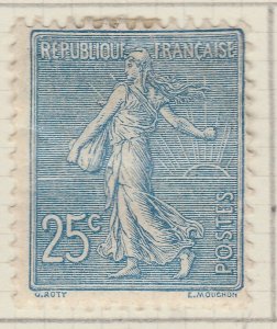 France Type Semeuse 1903 25c Blue MH* Stamp Y&T 132 A23P48F14019