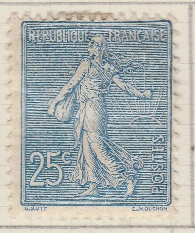 France Type Semeuse 1903 25c Blue MH* Stamp Y&T 132 A23P48F14019