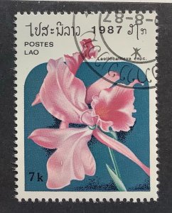 Laos 1987 Scott 796A CTO - 7k, Orchids