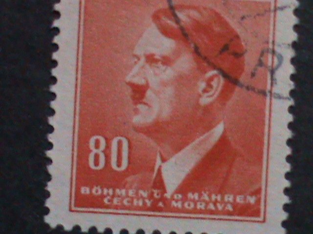 ​CZECHOSLOVAKIA-1942 SC#67 ADOLF HITLER- BOHEMIA & MORAVIA-FANCY CANCEL VF