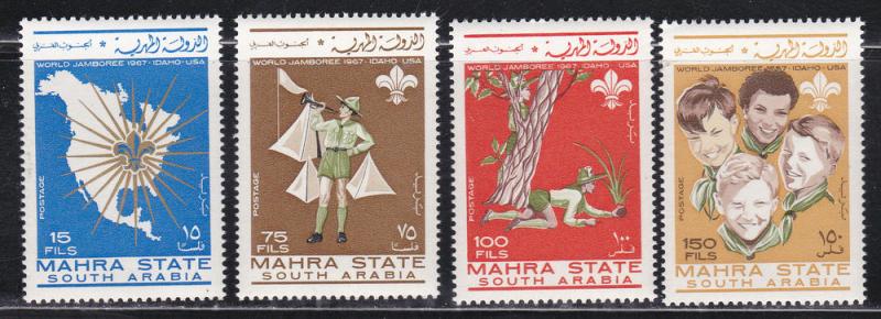 Aden - Mahra State M # 12A-15A, Boy Scouts Jamboree, Mint NH